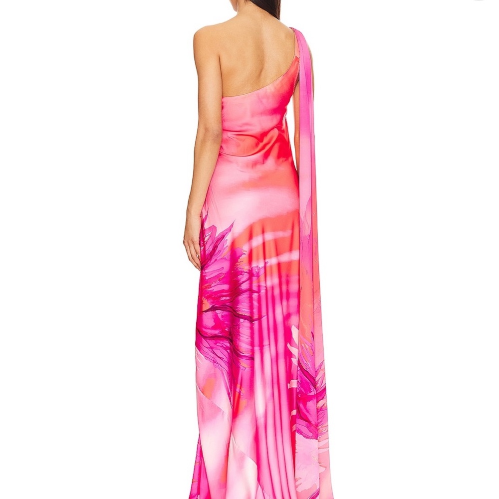 SOLD Retrofete Pink One-Shoulder Dress - Picture 3 of 4